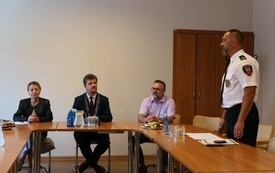 Sekretarz Miasta Malborka Ewa Dąbrowska, Burmistrz Miasta Malborka Marek Charzewski, zastępca burmistrza J&oacute;zef Barnaś, Komendant Straży Miejskiej Tomasz Farysej