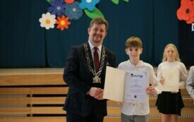 burmistrz oraz nagrodzony stypendysta/stypendystka