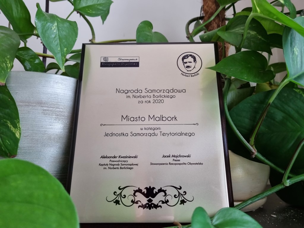 Nagroda dla Malborka w kategorii Jednostka Samorządu Terytorialnego