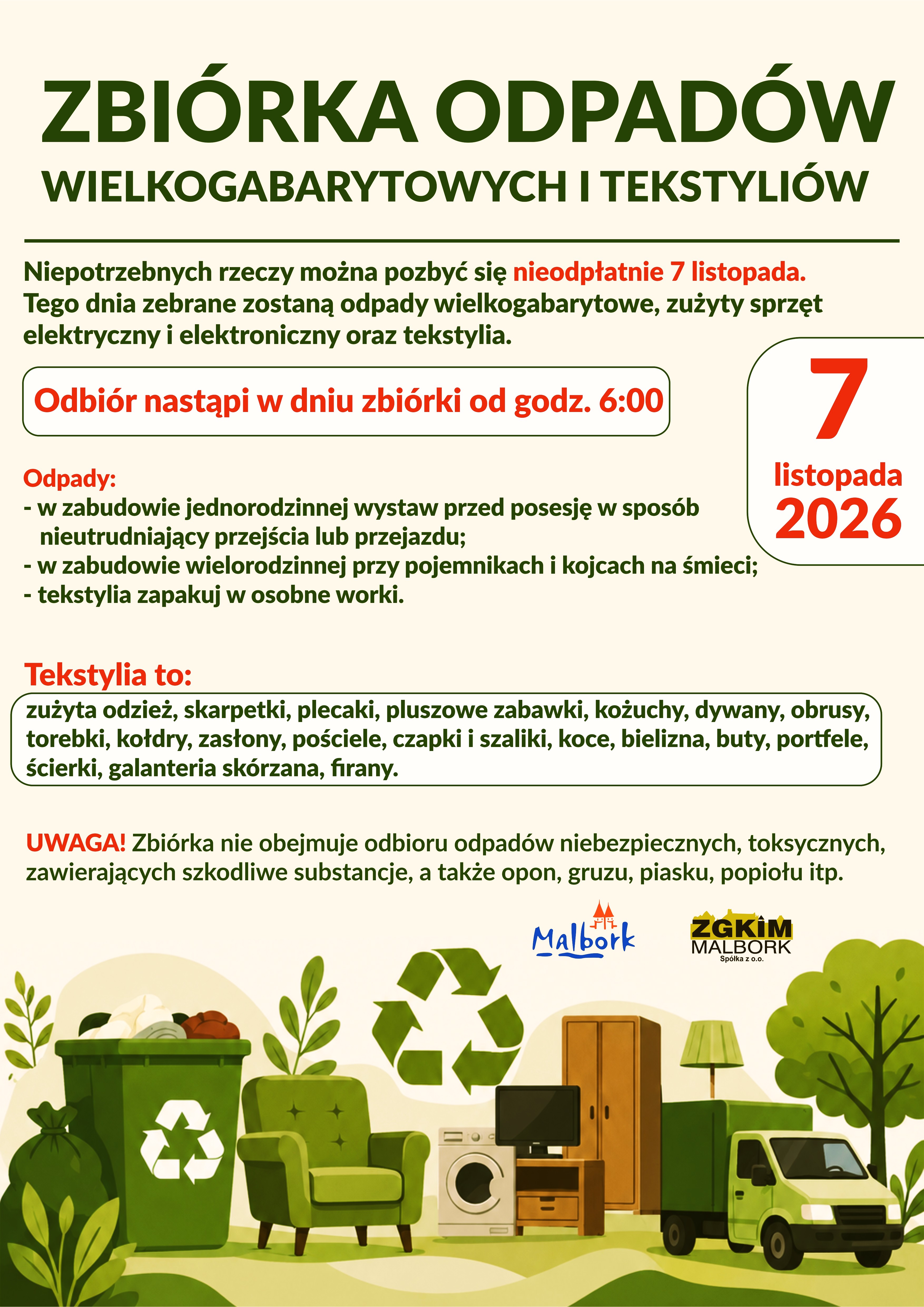 plakat zbi&oacute;rki, informacje w&nbsp;treści
