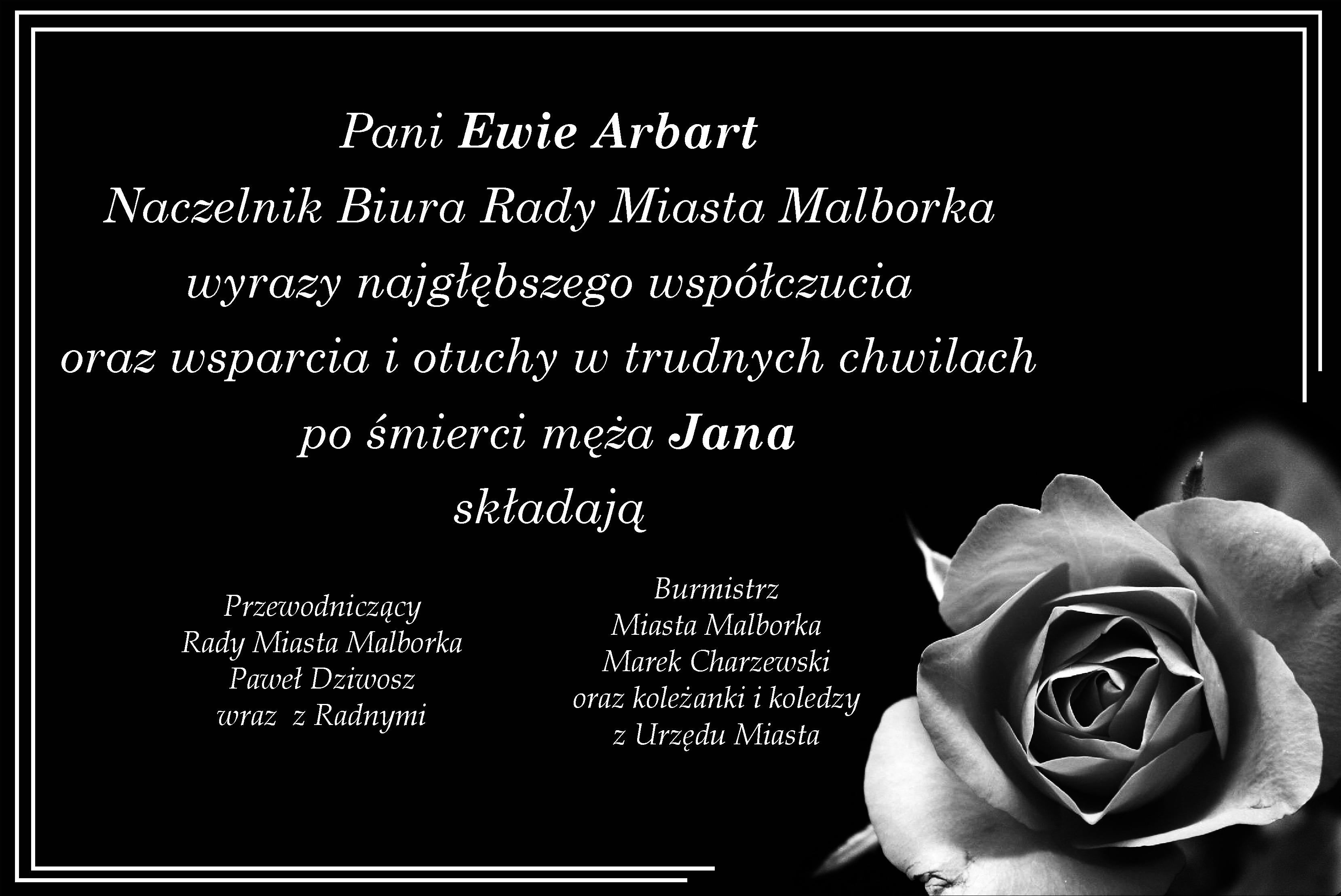 kondolencje opis w treści artykułu