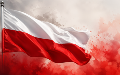 flaga biało czerwona na biało-czerwonym tle