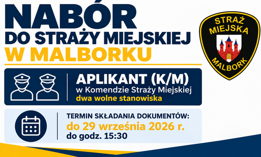 Zdjęcie do Nab&oacute;r do Straży Miejskiej w Malborku &ndash; dwa wolne stanowiska